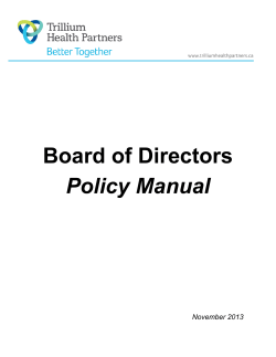 Board of Directors Policy Manual  November 2013