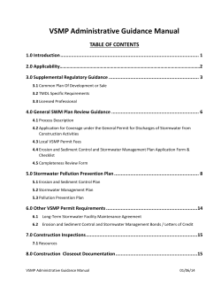 VSMP Administrative Guidance Manual TABLE OF CONTENTS