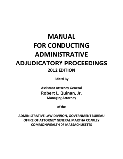 MANUAL FOR CONDUCTING ADMINISTRATIVE