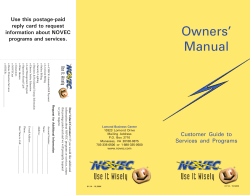 Owners’ Manual Use this postage-paid reply card to request
