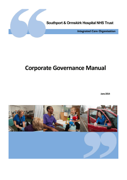 Corporate Governance Manual Southport &amp; Ormskirk Hospital NHS Trust