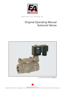 Original Operating Manual Solenoid Valves