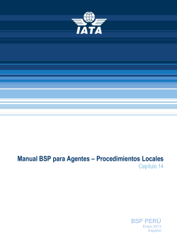 Manual BSP para Agentes – Procedimientos Locales Capítulo 14 BSP PERÚ