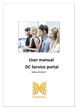 User manual DC Service portal Edition 2014-02-07