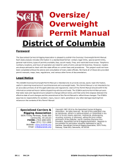 District of Columbia Oversize/ Overweight