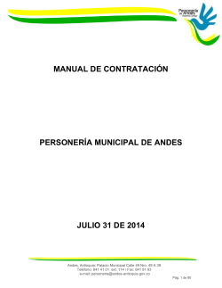 MANUAL DE CONTRATACIÓN PERSONERÍA MUNICIPAL DE ANDES JULIO 31 DE 2014