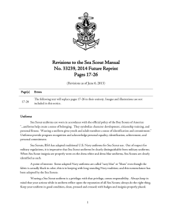 Revisions to the Sea Scout Manual No. 33239, 2014 Future Reprint
