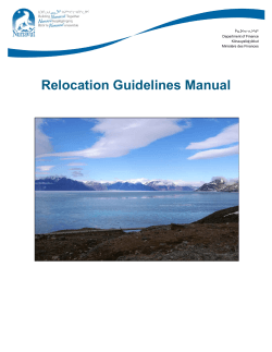 Relocation Guidelines Manual  ᑮᓇᐅᔭᓕᕆᔨᒃᑯᑦ Department of Finance