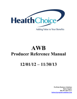 AWB Producer Reference Manual  12/01/12 – 11/30/13