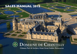sales manual 2015 Château, Park &amp; Gardens, Hotel, Great Stables, Racecourse