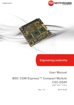 User Manual COM Express™ Compact Module MSC CXC-GS45