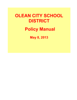 OLEAN CITY SCHOOL DISTRICT Policy Manual