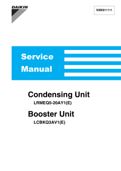 Service Manual Condensing Unit Booster Unit