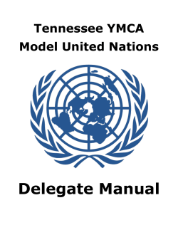 Delegate Manual Tennessee YMCA Model United Nations