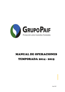 MANUAL DE OPERACIONES TEMPORADA 2014 - 2015 Grupo PAIF