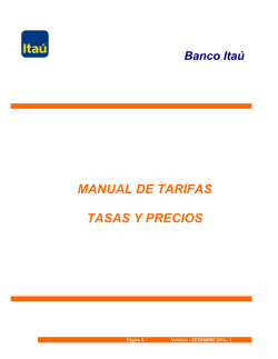 MANUAL DE TARIFAS  TASAS Y PRECIOS Banco Itaú