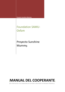 MANUAL DEL COOPERANTE Foundation SAMU- Oxfam Proyecto Sunshine