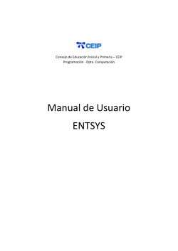 Manual de Usuario ENTSYS Consejo de Educación Inicial y Primaria – CEIP