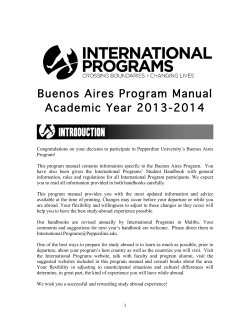 Buenos Aires Program Manual Academic Year 2013-2014