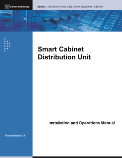 Smart Cabinet Distribution Unit Installation and Operations Manual