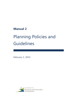 Planning Policies and Guidelines Manual 2