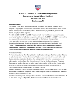2014 USTA Tennessee Jr. Team Tennis Championships July 25th-27th, 2014