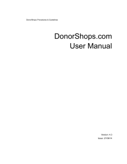 DonorShops.com User Manual Version: 4.3