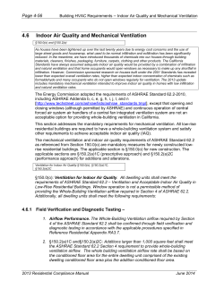4.6 Indoor Air Quality and Mechanical Ventilation Page 4-56 –