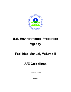 U.S. Environmental Protection Agency Facilities Manual, Volume II A/E Guidelines