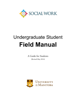 Field Manual  Undergraduate Student A Guide for Students