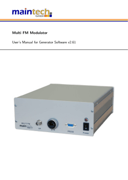 Multi FM Modulator User’s Manual for Generator Software v2.61