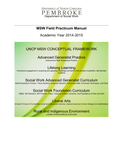 MSW Field Practicum Manual Academic Year 2014-2015  UNCP MSW CONCEPTUAL FRAMEWORK