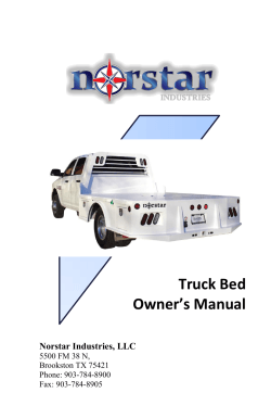 Truck Bed Owner’s Manual Norstar Industries, LLC