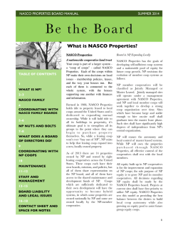 Be the Board What is NASCO Properties?