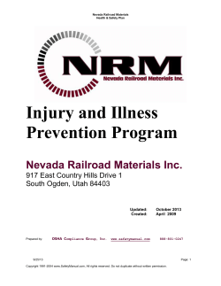 Injury and Illness Prevention Program Nevada Railroad Materials Inc.