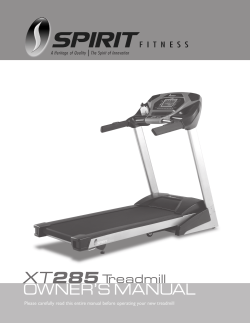 285 OWNER’S MANUAL Treadmill