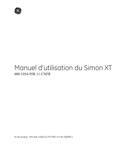 Manuel d’utilisation du Simon XT 600-1054-95R-11-CNFR N