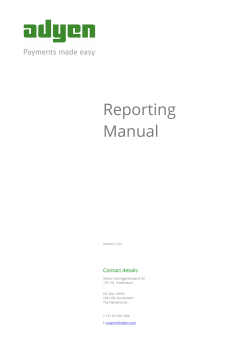 Reporting Manual Contact details