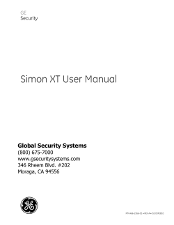 Simon XT User Manual Global Security Systems GE