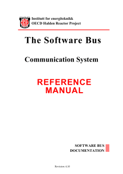 The Software Bus REFERENCE MANUAL Communication System