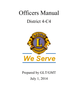 Officers Manual District 4-C4  Prepared by GLT/GMT