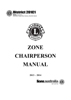 ZONE CHAIRPERSON MANUAL