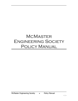 McMaster Engineering Society Policy Manual