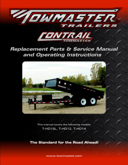 Replacement Parts &amp; Service Manual and Operating Instructions T-HD10L, T-HD12, T-HD14