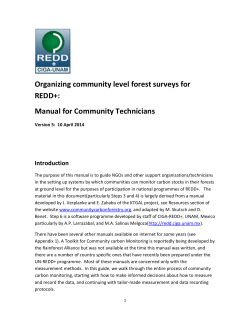 Organizing community level forest surveys for REDD+: Manual for Community Technicians