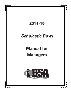 2014-15 Manual for Managers Scholastic Bowl