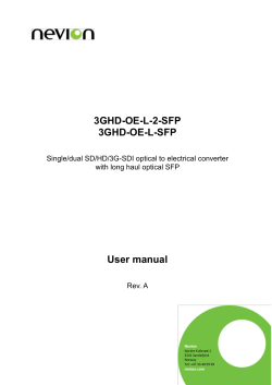 3GHD-OE-L-2-SFP 3GHD-OE-L-SFP User manual Single/dual SD/HD/3G-SDI optical to electrical converter