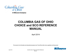 COLUMBIA GAS OF OHIO CHOICE and SCO REFERENCE MANUAL April 2014