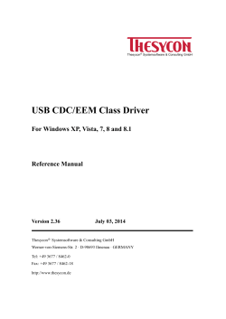 USB CDC/EEM Class Driver Reference Manual Version 2.36