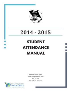 2014 - 2015 STUDENT ATTENDANCE MANUAL